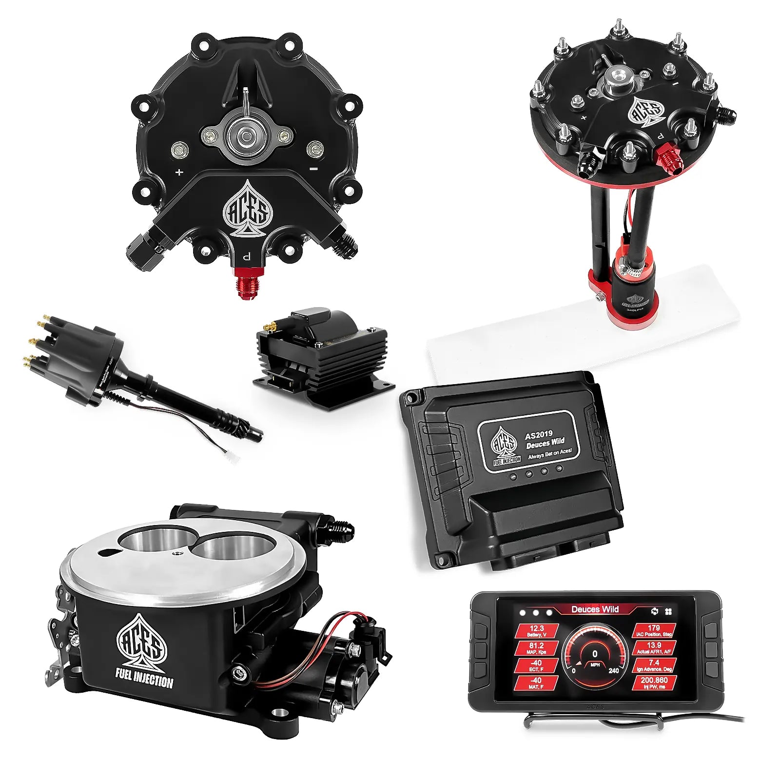 Deuces Wild 2-bbl EFI - (Black) Master Kit