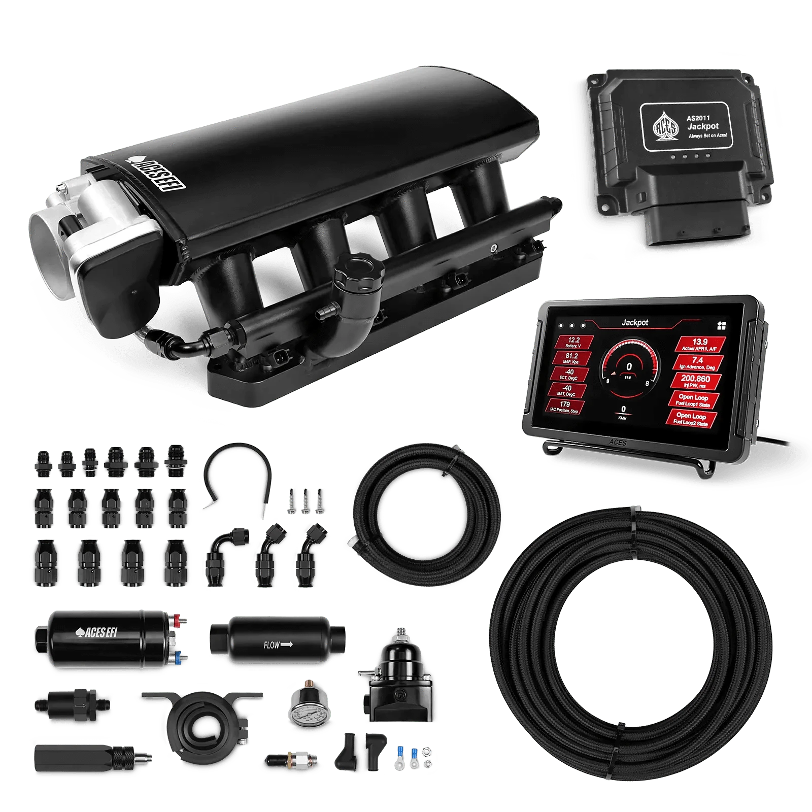 Aces Fuel Injection, Inc. Drive by Cable / 255 In-line Fuel System / 500 HP Jackpot Hemi EFI Master Kit