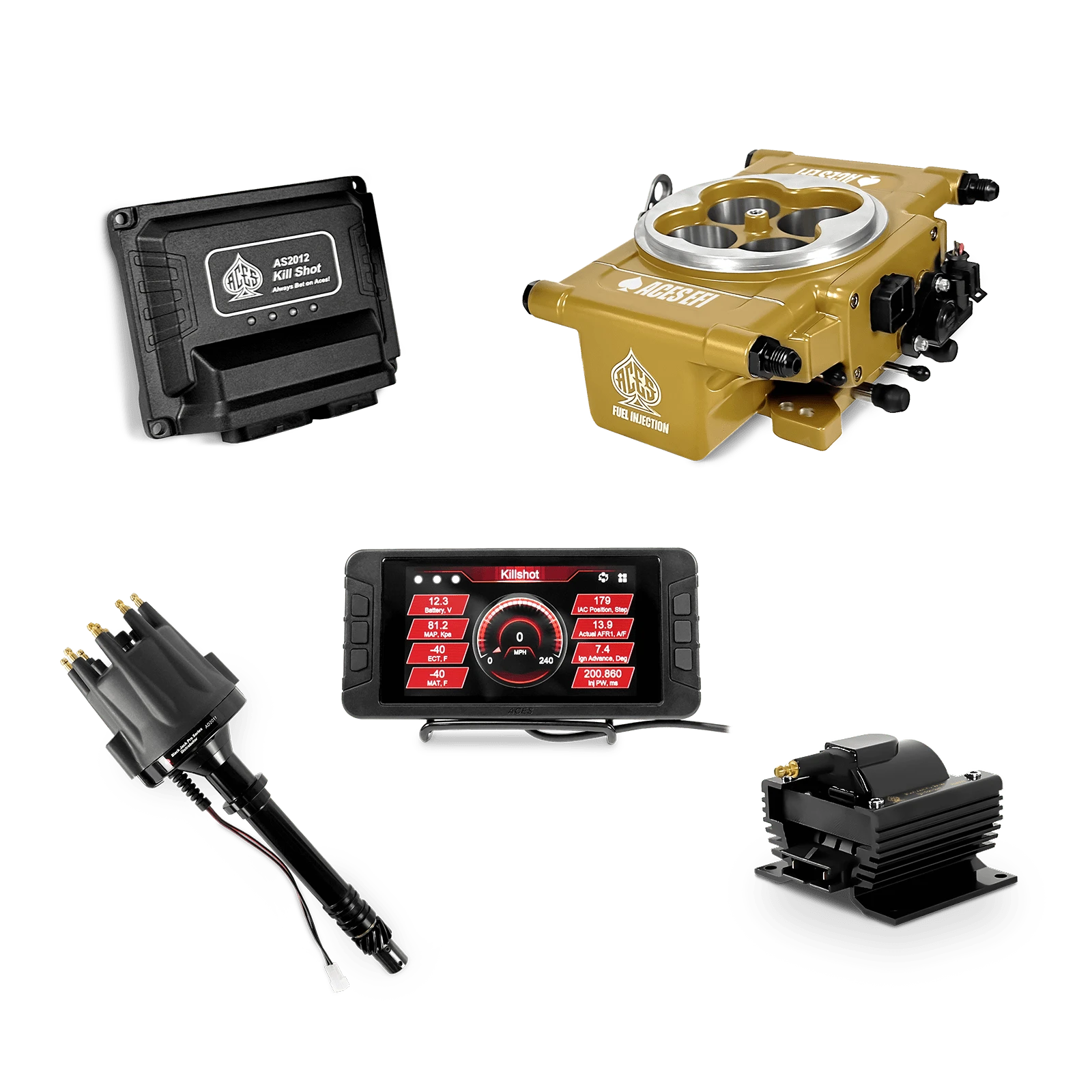 Aces Fuel Injection Gold / SBC/BBC Killshot 4-bbl EFI Top End Kits