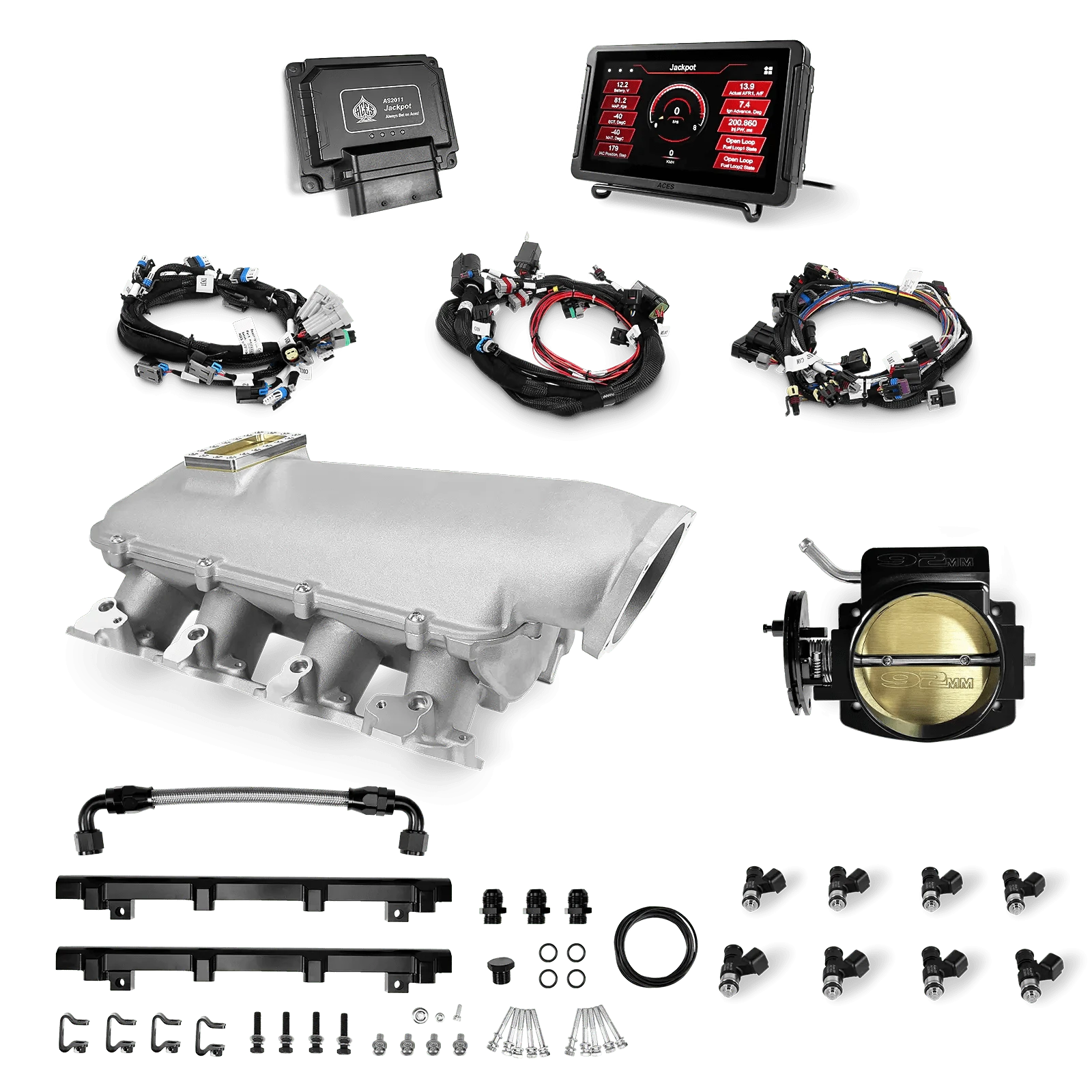 Aces Fuel Injection, Inc. Jackpot LS - DBC & Manual Trans / Cathedral Port / Lo-Ram (cast) Jackpot LS EFI System - Top End Kit (500 HP)