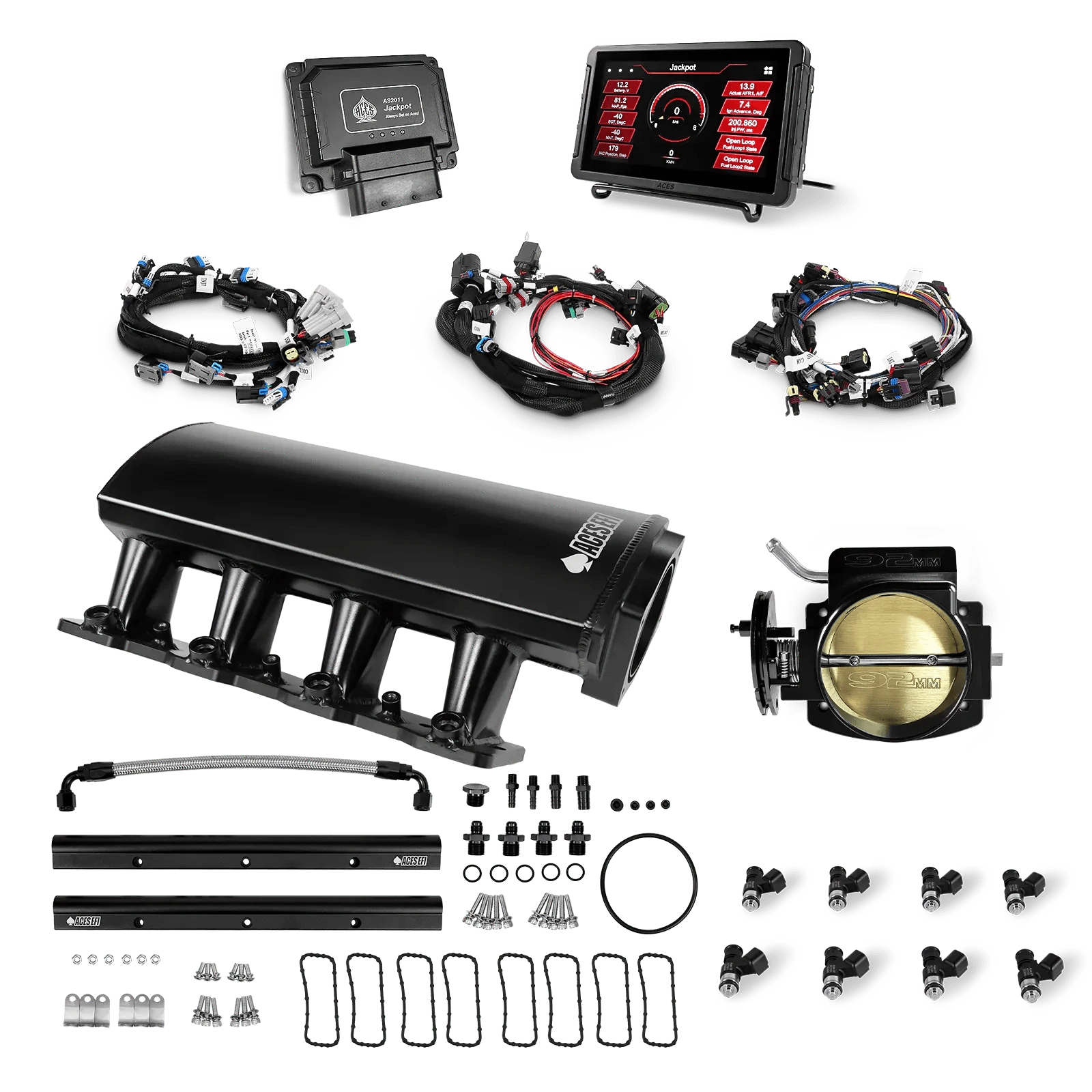 Aces Fuel Injection, Inc. Jackpot LS - DBC & Manual Trans / Cathedral Port / Short (fabricated) Jackpot LS EFI System - Top End Kit (500 HP)