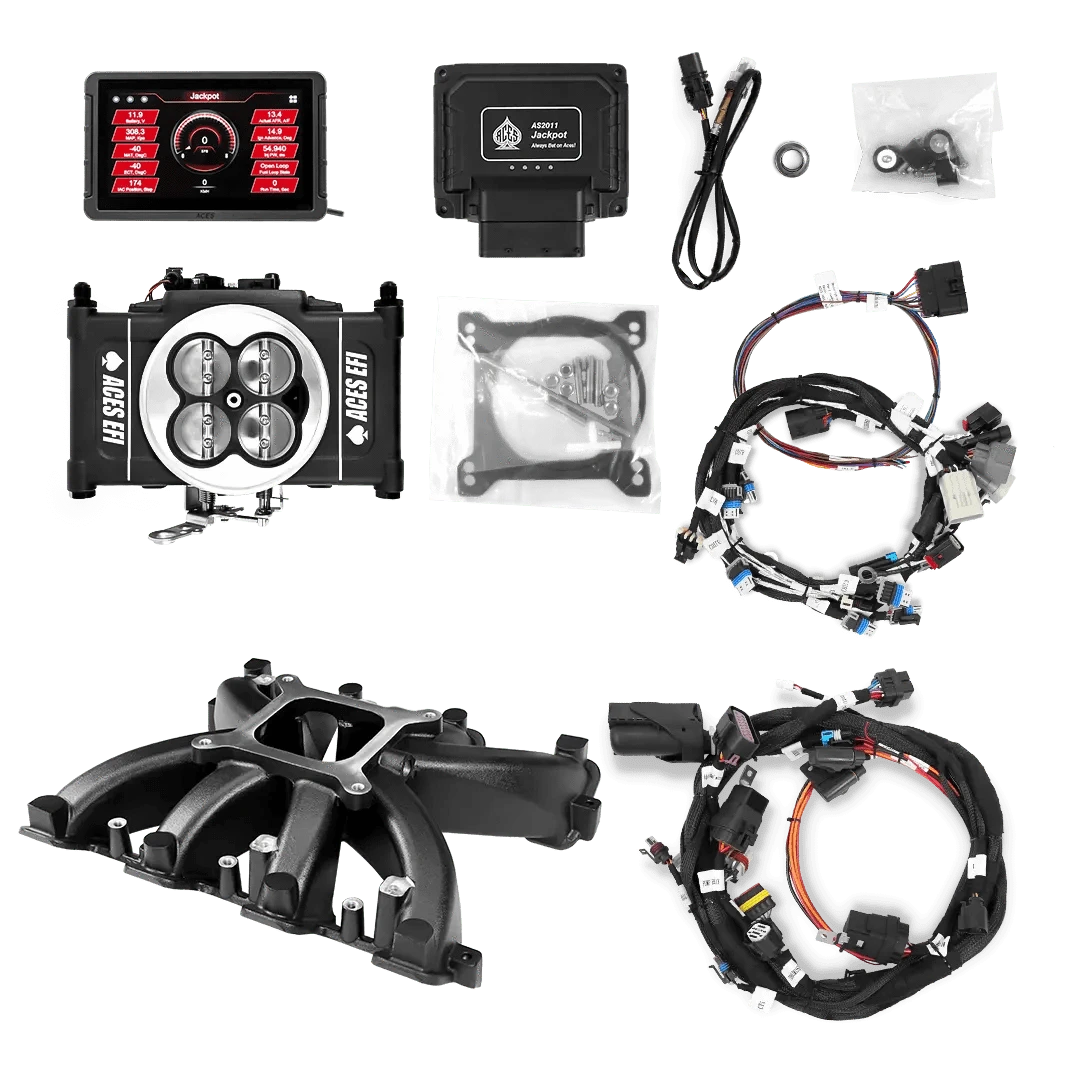 Aces Fuel Injection, Inc. Manual Trans / LS3/L92 Rectangle Port / Black Jackpot LS EFI TBI System - Top End Kits