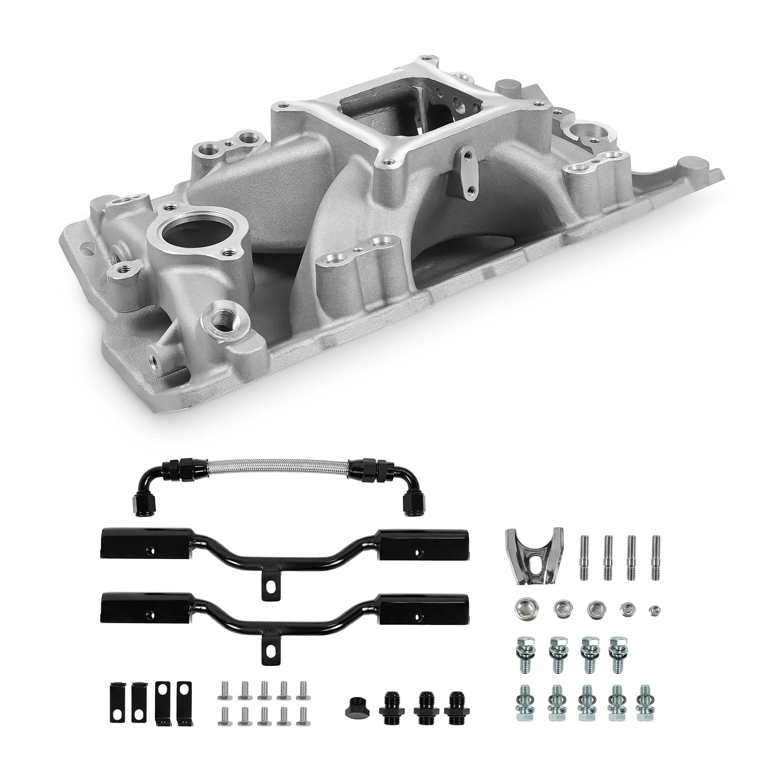 Aces Fuel Injection, Inc. Original Finish SBC 350 Multi-Port Manifold w/4150 Style Flange (uncut flange)