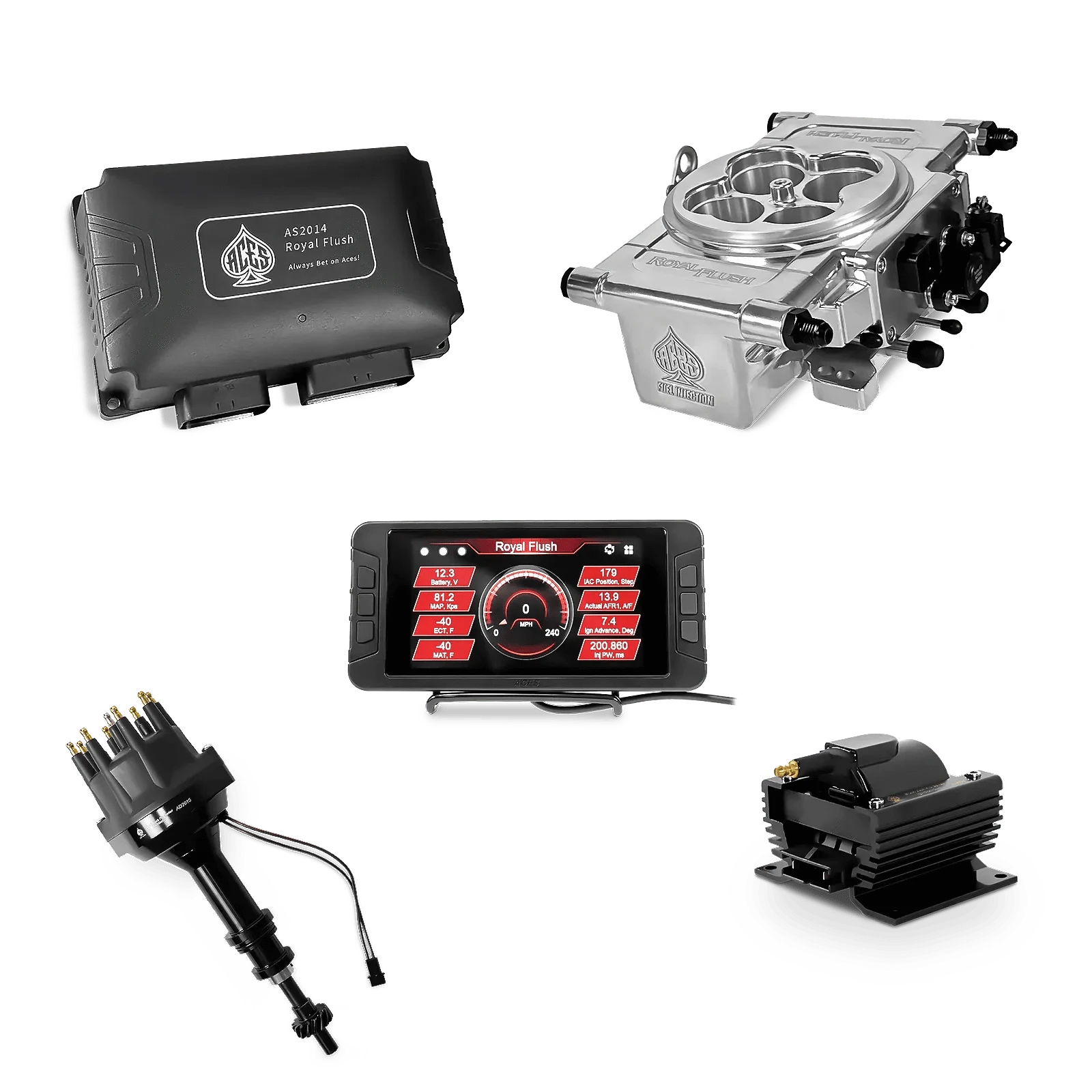 Aces Fuel Injection Polished / BBF 351C/460 Royal Flush EFI/CDI - Top End Kit