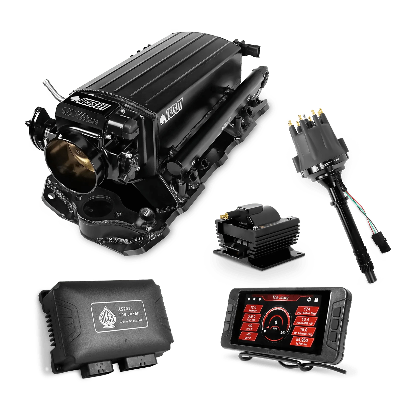 Aces Fuel Injection SBC Top End Kit with (Black/Fabricated) SBC Tunnel Ram Manifold / 500 The Joker EFI - Top End Kits