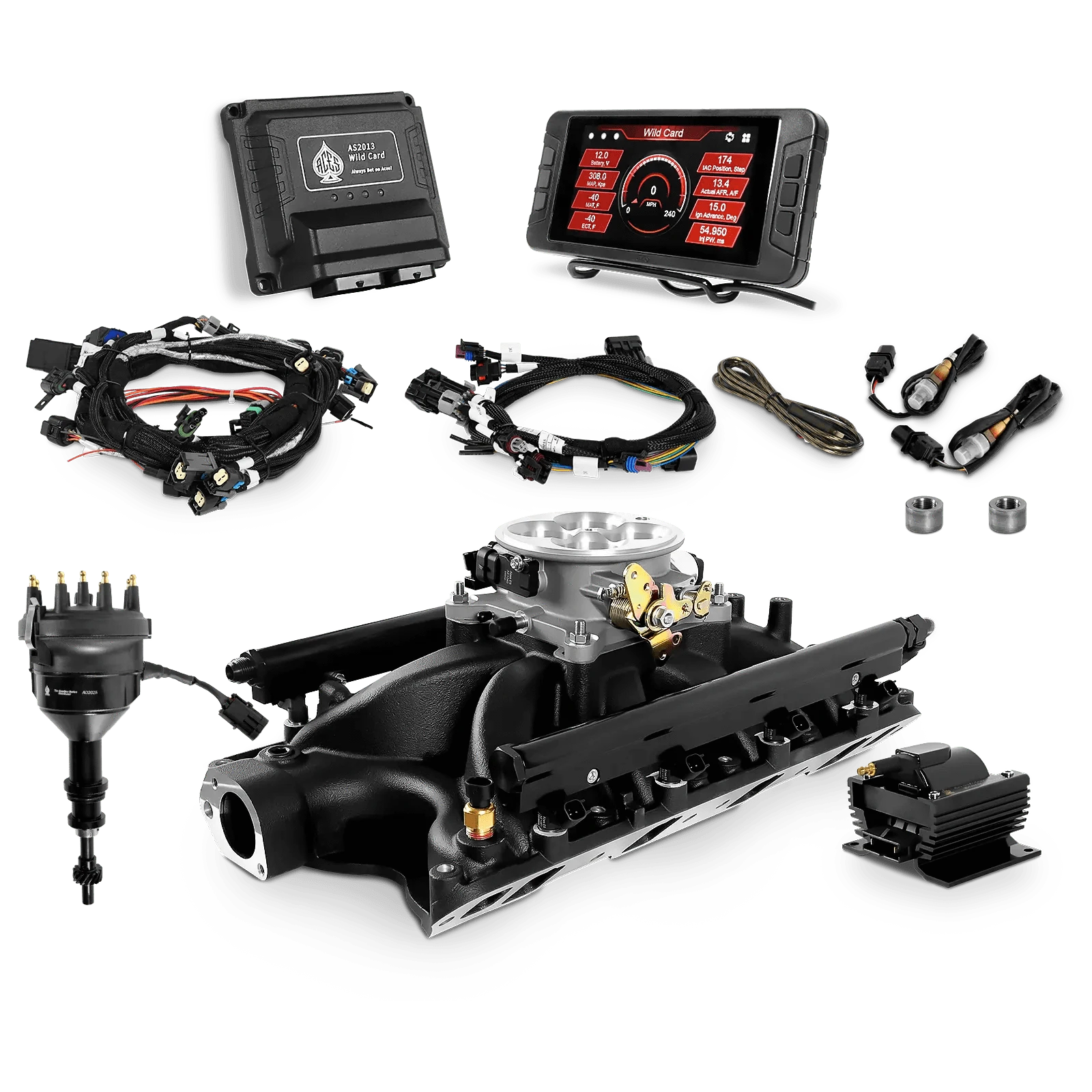 Aces Fuel Injection SBF Top End Kit with (Black) SBF 351W Manifold / 500 Wild Card EFI - Top End Kits