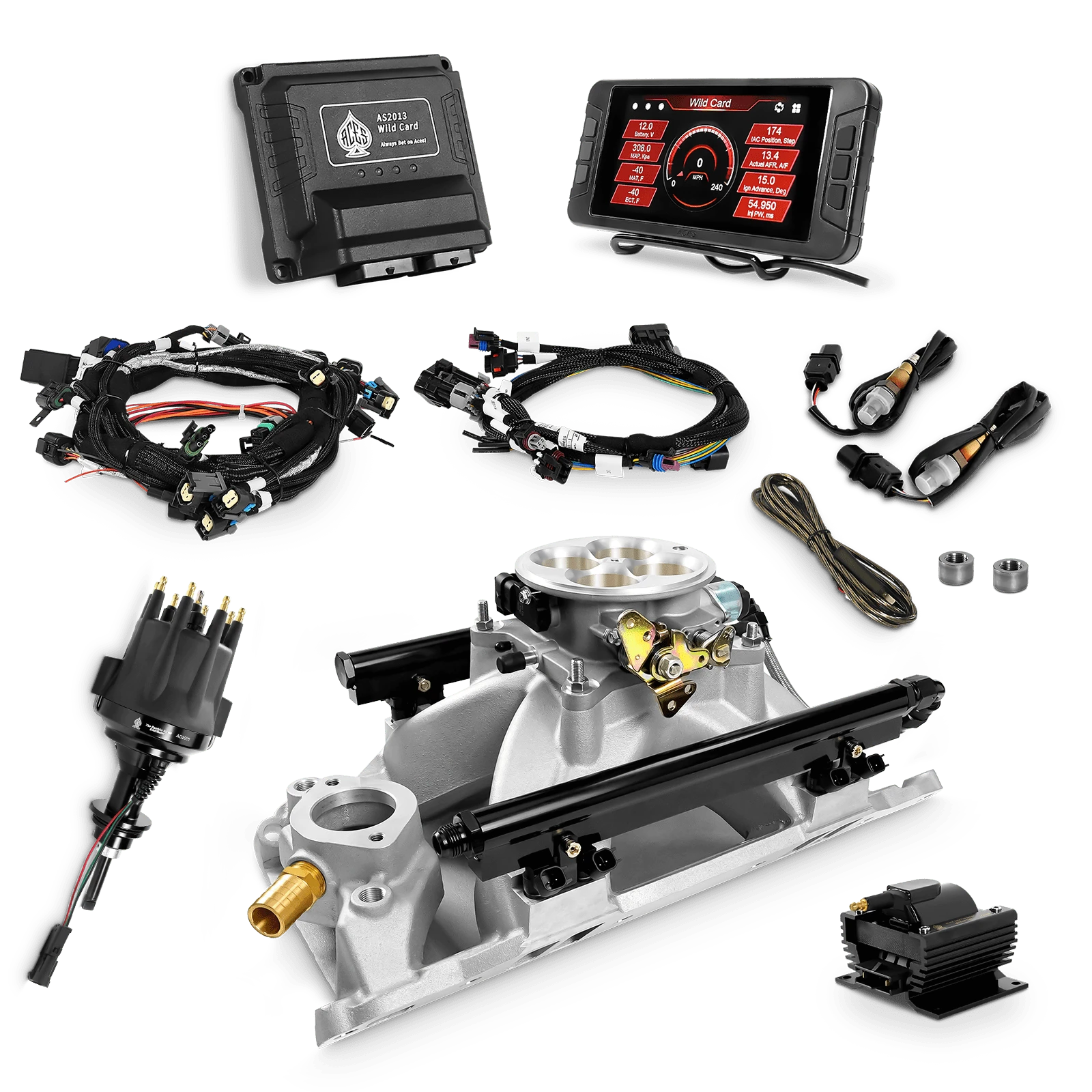 Aces Fuel Injection SBM Top End Kit with (Original Finish) Mopar 318/340/360 Manifold / 500 Wild Card EFI - Top End Kits