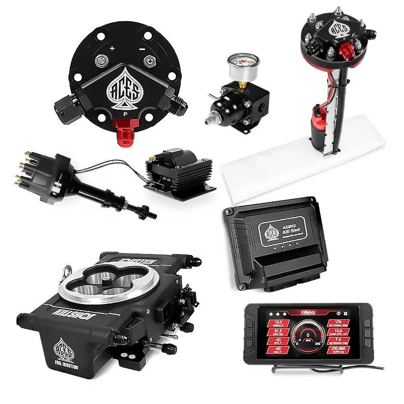 Aces Fuel Injection Tight Fit In-tank Pump Module (255 LPH) / 351C/460 BBF Killshot 4-bbl EFI Master Kits (Black)