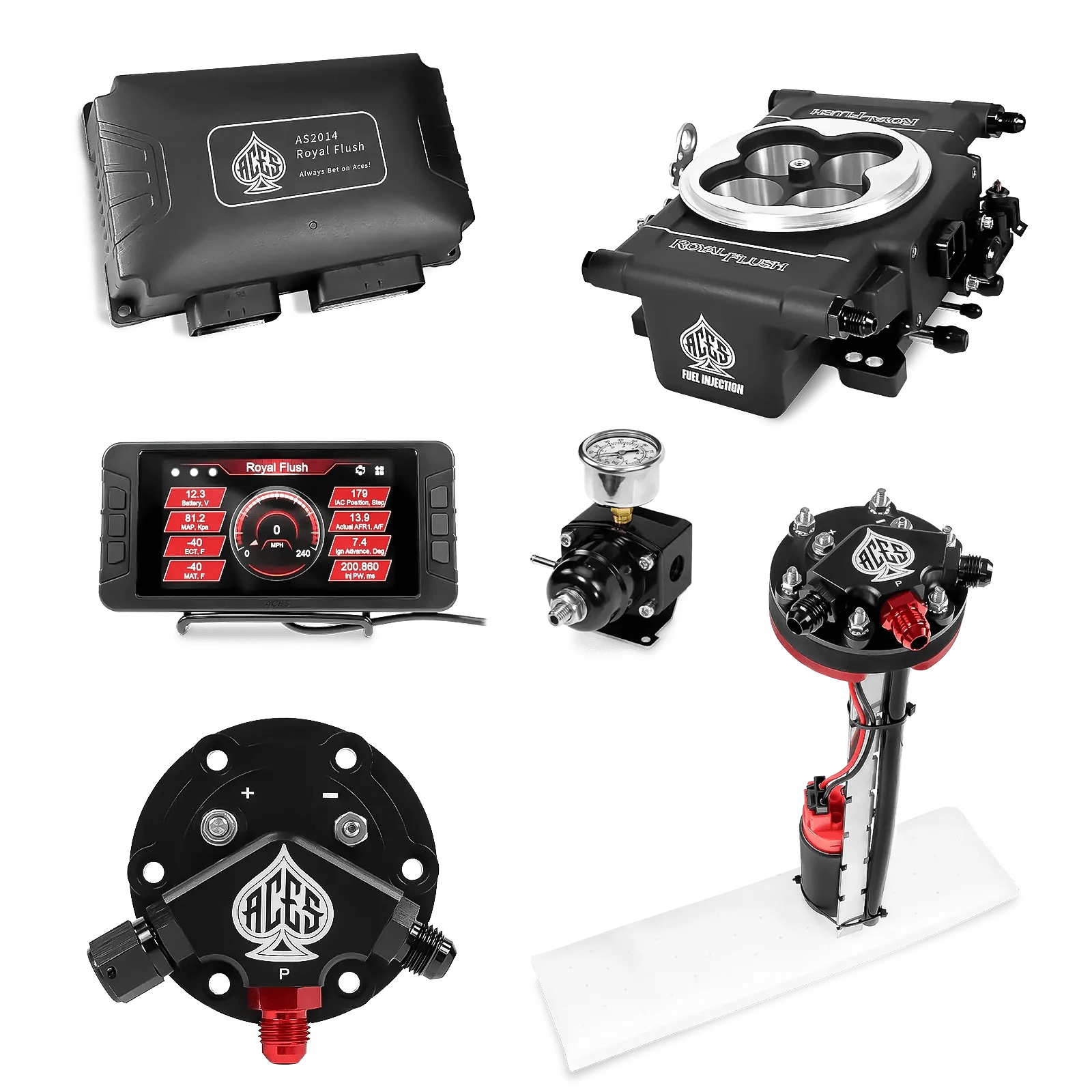 Aces Fuel Injection Tight Fit In-tank Pump Module (255 LPH) / Black Royal Flush EFI/CDI w/Fuel Delivery System
