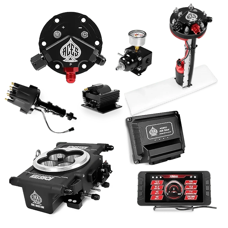 Aces Fuel Injection Tight Fit In-tank Pump Module (255 LPH) / Ford FE Killshot 4-bbl EFI Master Kits (Black)