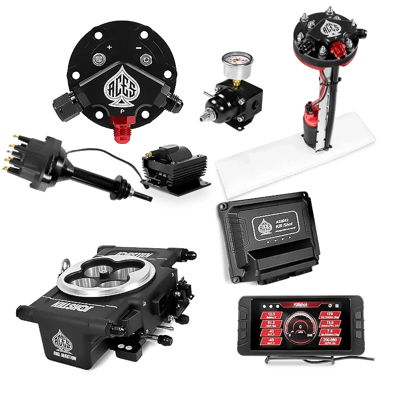 Aces Fuel Injection Tight Fit In-tank Pump Module (255 LPH) / Mopar BB 383/400 Killshot 4-bbl EFI Master Kits (Black)