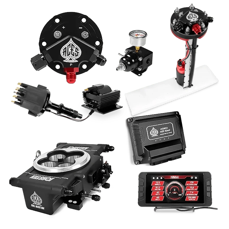 Aces Fuel Injection Tight Fit In-tank Pump Module (255 LPH) / Pontiac 326-455 Killshot 4-bbl EFI Master Kits (Black)