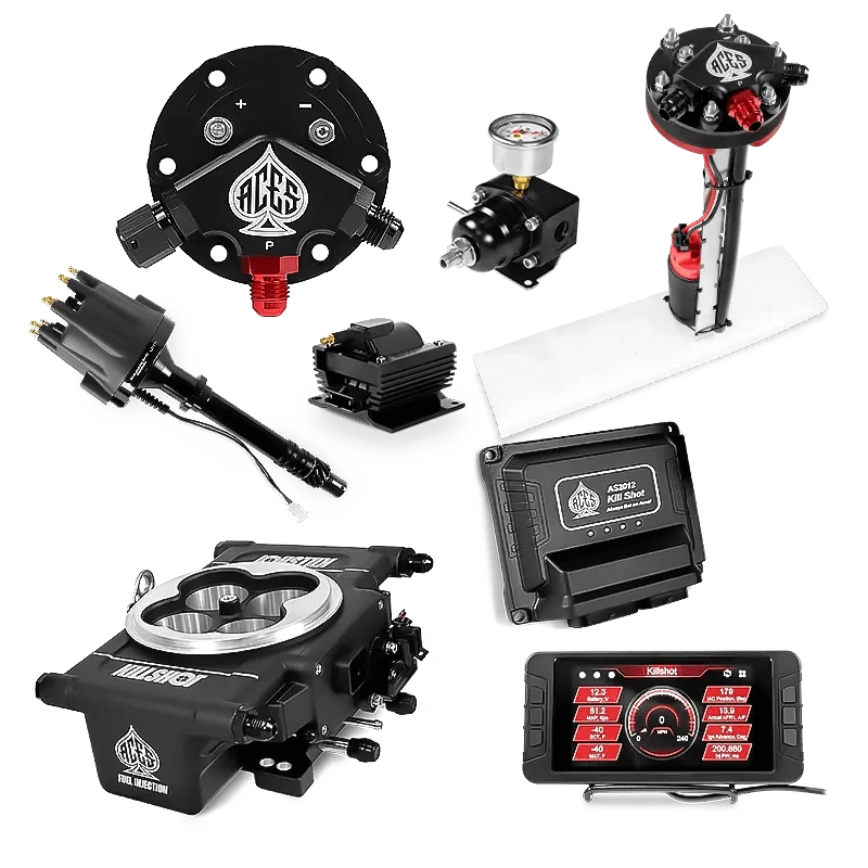 Aces Fuel Injection Tight Fit In-tank Pump Module (255 LPH) / SB/BB Chevy Killshot 4-bbl EFI Master Kits (Black)