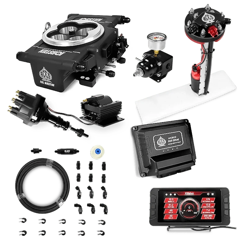 Aces Fuel Injection Tight Fit In-tank Pump Module & 40' PTFE Hose Kits (255 LPH) / 289/302 SBF Killshot 4-bbl EFI Master Kits (Black)