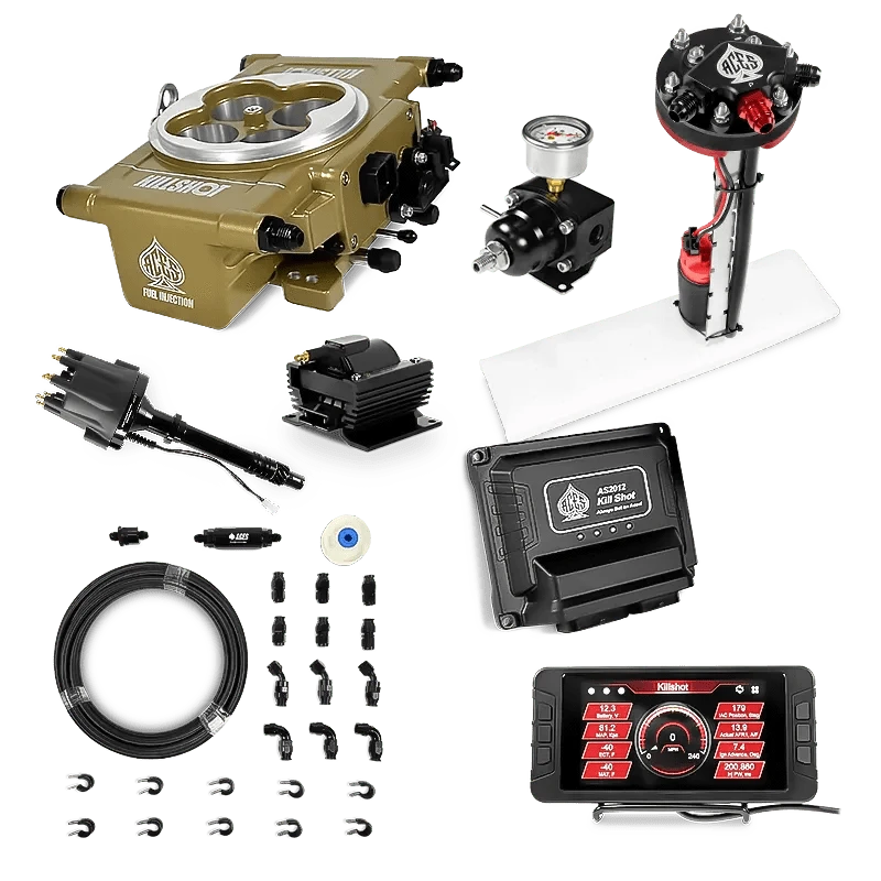 Aces Fuel Injection Tight Fit In-tank Pump Module & 40' PTFE Hose Kits (255 LPH) / SB/BB Chevy Killshot EFI Master Kits (Gold)