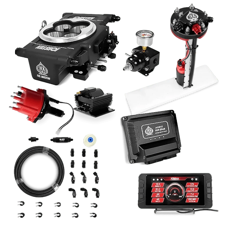 Aces Fuel Injection Tight Fit In-tank Pump Module & 40' PTFE Hose Kits (255 LPH) / VW Type1 Killshot 4-bbl EFI Master Kits (Black)